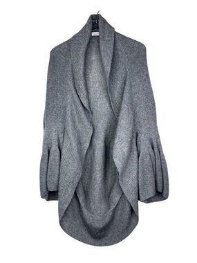 Anthropologie Sleeping on Snow Cocoon Cardigan Sweater Bell Sleeve Gray Wool